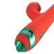 Вібратор-кролик з пульсацією та флогером LOCKINK SEVANDA Whip Vibrating Massage Wand, червоно-зелений SX0903,2 - інтернет-магазин інтимних товарів Squitter