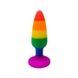 Силиконовая анальная пробка Wooomy Hiperloo Silicone Rainbow Plug S, диаметр 2,4 см, длина 9 смSO7424,2 - интернет-магазин интимных товаров Squitter