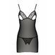 Сорочка з вирізами на грудях, стрінги Passion LOVELIA CHEMISE XXL/XXXL, black SO4761,5 - інтернет-магазин інтимних товарів Squitter