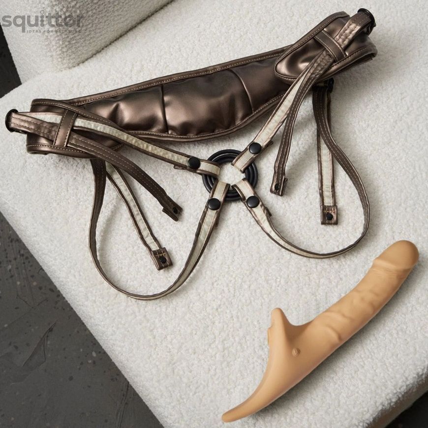 Вібронасадка для страпону з вакуумною стимуляцією Strap-On-Me Multi Orgasm Realistic Dildo L Vanilla SX4037 - онлайн-сексшоп Сквітер