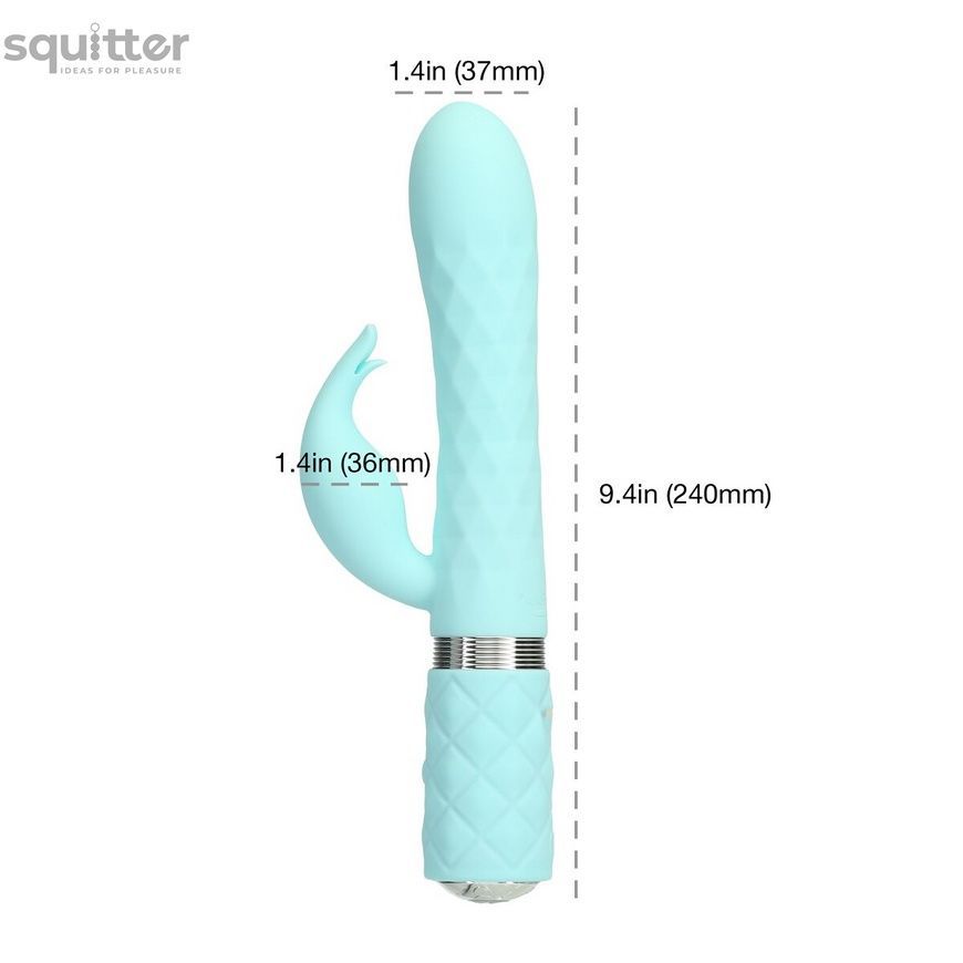 Розкішний кролик з ротацією та вібрацією Pillow Talk Lively Teal, кристал Сваровскі SO6857 - онлайн-сексшоп Сквітер