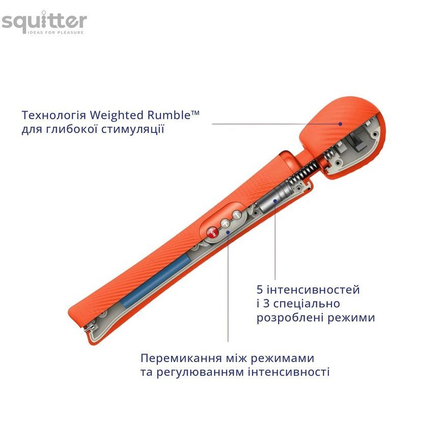 Вібромасажер Fun Factory VIM Vibrating Wand sunrise orange, суперпотужний та легкий, до 6 годин роботи SX0919 - онлайн-сексшоп Сквітер