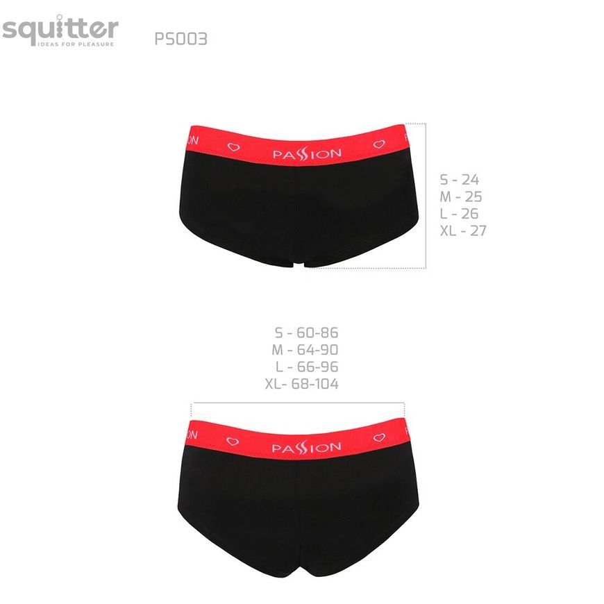 Трусики-шортики Passion PS003 PANTIES black, size L SO4207 - онлайн-сексшоп Сквитер