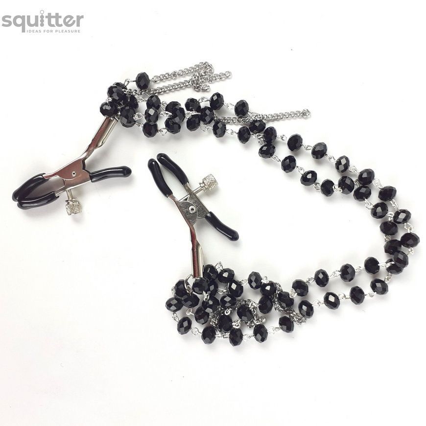 Зажимы для сосков Art of Sex - Nipple clamps Sexy Jewelry Black SO5864 - онлайн-сексшоп Сквитер
