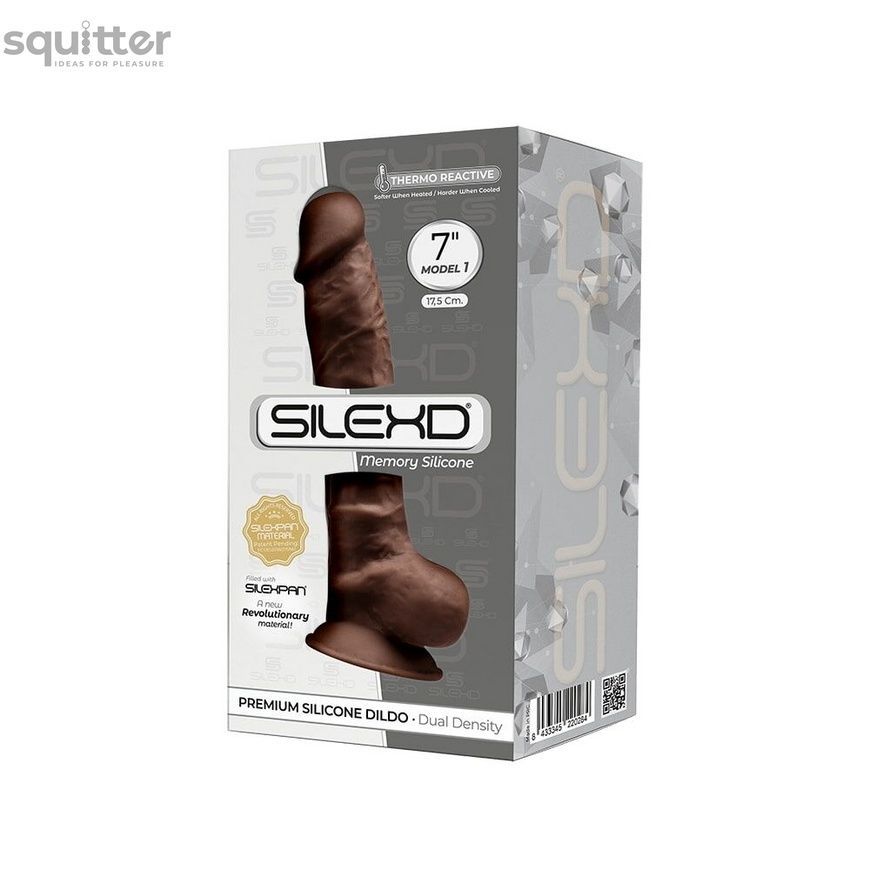 Фаллоимитатор SilexD Johnny Brown (MODEL 1 size 7in), двухслойный, силикон +Silexpan, диаметр 3,8см SO5021 - онлайн-сексшоп Сквитер