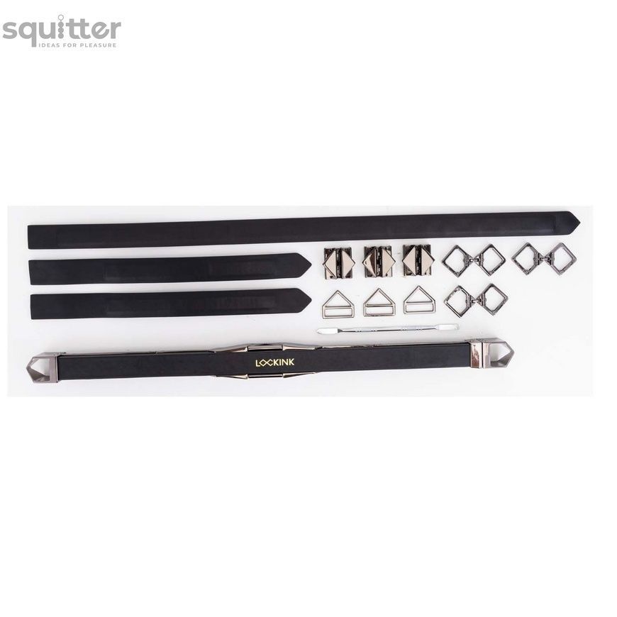 Фіксатор-розпірка LOCKINK Adjustable Spreader Bar Set, чорний, шкіряний, ремені для шиї, рук/ніг SX0853 - онлайн-сексшоп Сквітер