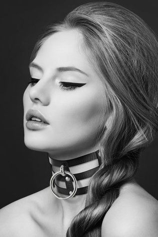 Чокер потрійний з кільцем для повідця Bijoux Pour Toi - FETISH, екошкіра SO1886 - онлайн-сексшоп Сквітер