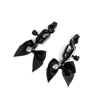 Затискач для сосків Art of Sex - Nipple clamps Black Bow SO5865 - онлайн-сексшоп Сквітер