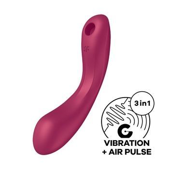 Вакуумный стимулятор с вибрацией Satisfyer Curvy Trinity 1 Red, игрушка 3в1 SO8407 - онлайн-сексшоп Сквитер