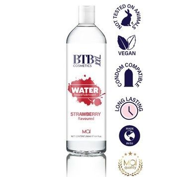 Смазка на водной основе BTB FLAVORED STRAWBERRY с ароматом клубники (250 мл) SO6567 - онлайн-сексшоп Сквитер