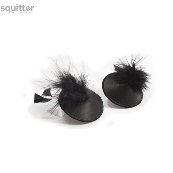 Пэстис - стикини Bijoux Indiscrets Burlesque pasties FEATHER, с перьями SO2669 фото