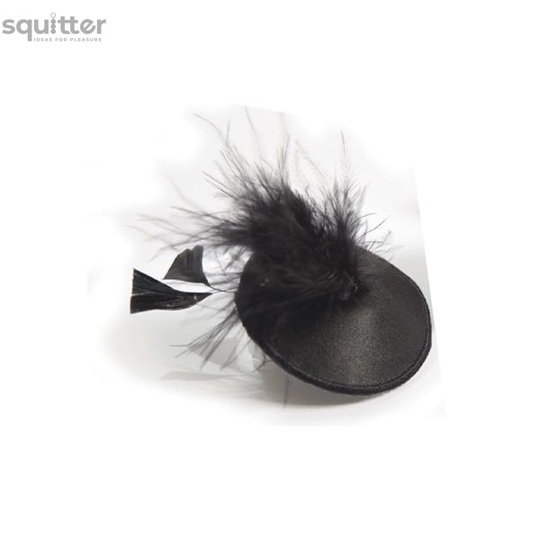 Пестіс - стикини Bijoux Indiscrets Burlesque pasties FEATHER, з пір'ям SO2669 фото