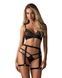 Комплект Obsessive Blomentis 3-pcs set, XS/S, м&rsquo;який ліф, стрінги зі стрепами, пояс із гартерами SX1033,1 - інтернет-магазин інтимних товарів Squitter