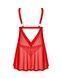 Бебі-дол Obsessive Elianes babydoll & thong, M/L, червоний, мереживний ліф, трусики-танга в наборі SX1144,4 - інтернет-магазин інтимних товарів Squitter