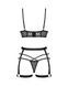 Комплект Obsessive Blomentis 3-pcs set, XS/S, м&rsquo;який ліф, стрінги зі стрепами, пояс із гартерами SX1033,4 - інтернет-магазин інтимних товарів Squitter