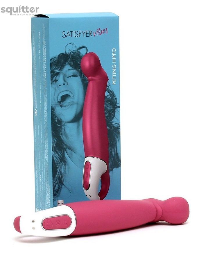 Мощный вибратор Satisfyer Vibes Petting Hippo с гибким стволом, литой силикон, 12 режимов работы SO2202 - онлайн-сексшоп Сквитер