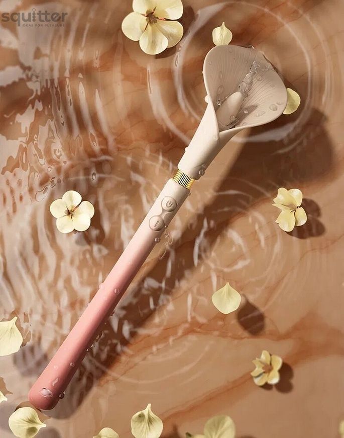 Розкішний вібромасажер Zalo &ndash; Calla Blossom Pink, двосторонній, 2 мотори SX1280 - онлайн-сексшоп Сквітер