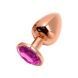 Металлическая анальная пробка Wooomy Tralalo Rose Gold Metal Plug Magenta L, диаметр 4 см, длина 9 сSO7425,1 - интернет-магазин интимных товаров Squitter