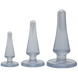 Набор анальных пробок Doc Johnson Crystal Jellies Anal - Clear, макс. диаметр 2см - 3см - 4смSO1976,1 - интернет-магазин интимных товаров Squitter