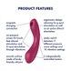 Вакуумный стимулятор с вибрацией Satisfyer Curvy Trinity 1 Red, игрушка 3в1SO8407,4 - интернет-магазин интимных товаров Squitter