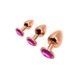 Металлическая анальная пробка Wooomy Tralalo Rose Gold Metal Plug Magenta L, диаметр 4 см, длина 9 сSO7425,4 - интернет-магазин интимных товаров Squitter