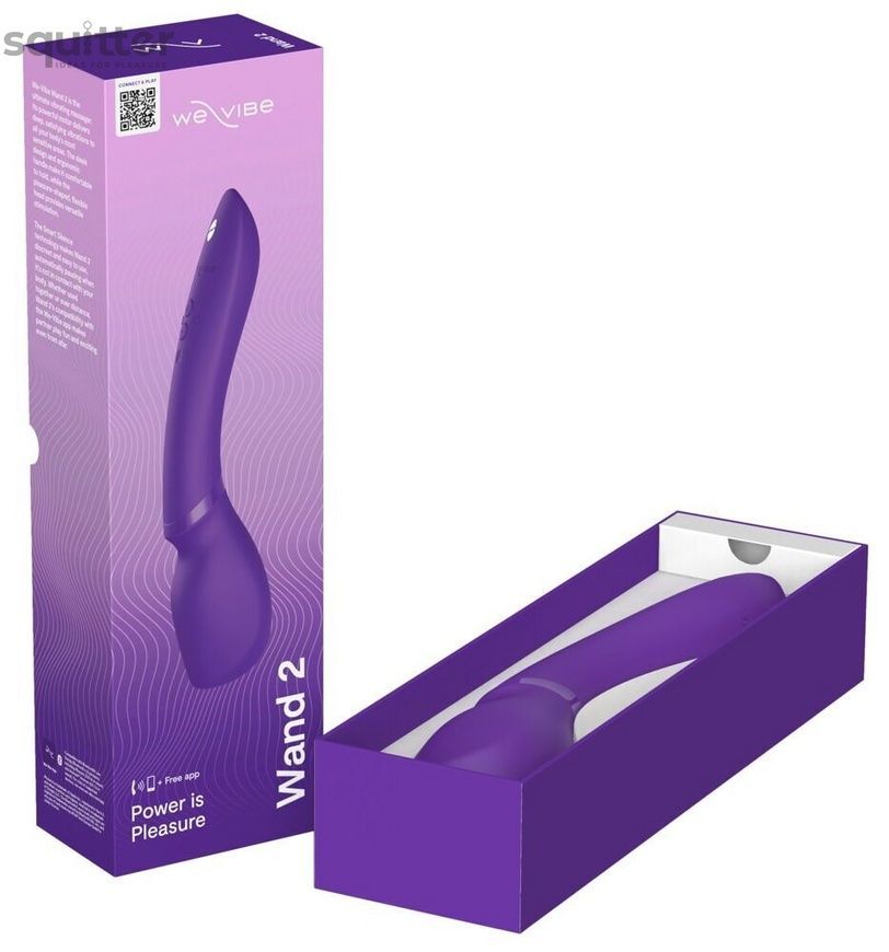 Смарт-вібромасажер We-Vibe Wand 2 Purple, дуже потужний, функція Smart Silence SX2150 - онлайн-сексшоп Сквітер