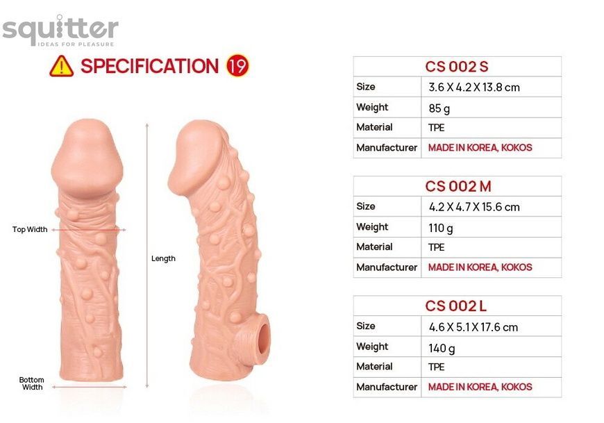 Насадка на член Kokos Cock Sleeve CS 002 M SX1453 - онлайн-сексшоп Сквітер