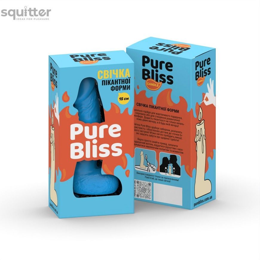 Свічка у вигляді члена Pure Bliss MINI Blue 15 см SX1698 - онлайн-сексшоп Сквітер