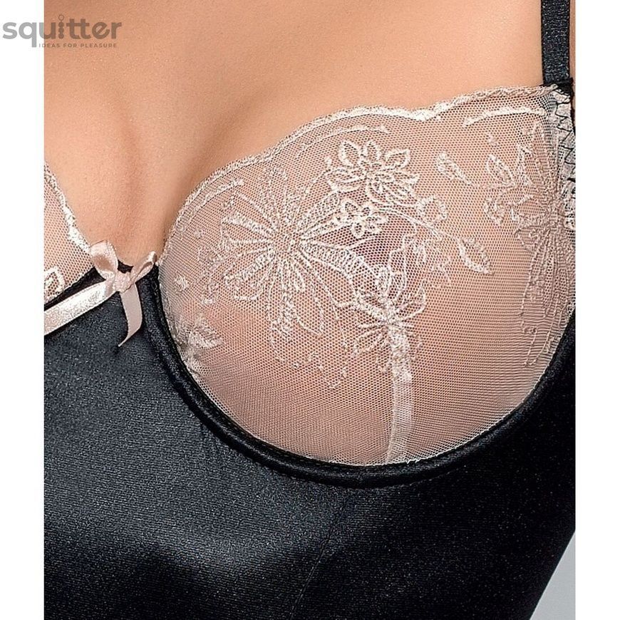 (SALE) Корсет з пажами LOTUS CORSET black L/XL - Passion Exclusive, трусики PS22913 - онлайн-сексшоп Сквітер