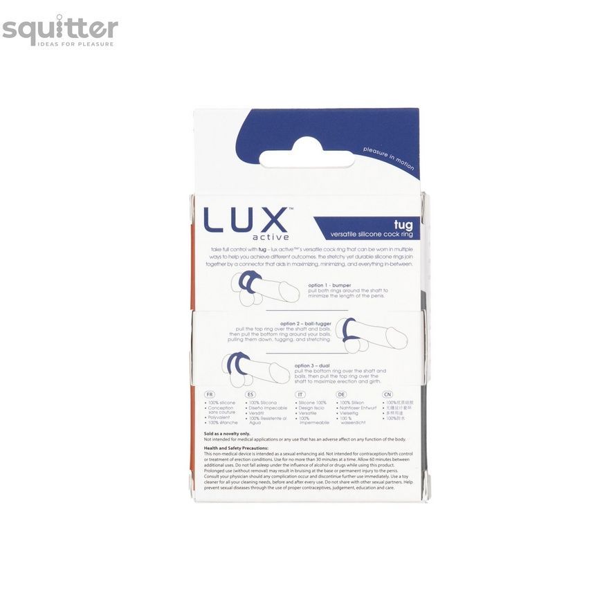 Подвійне ерекційне кільце LUX Active &ndash; Tug &ndash; Versatile Silicone Cock Ring SO5574 - онлайн-сексшоп Сквітер
