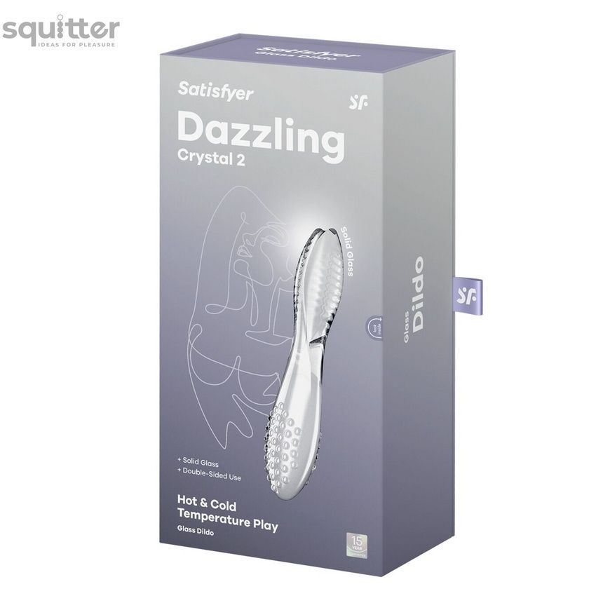 Двосторонній скляний дилдо Satisfyer Dazzling Crystal 2 Transparent SX3550 - онлайн-сексшоп Сквітер