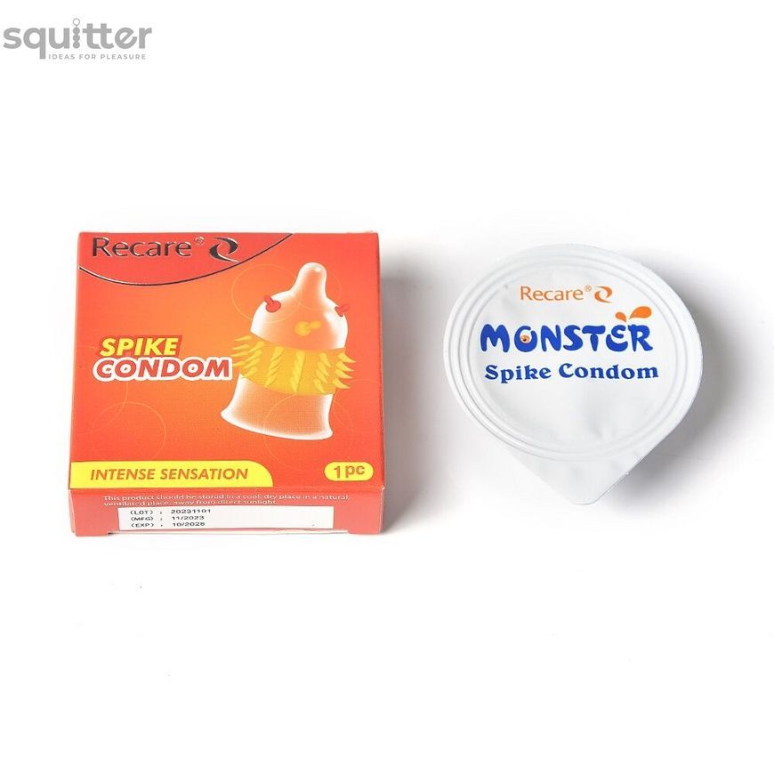Насадка на член Recare Spike Condom Orange (презерватив з вусиками та шипами) SX3351 - онлайн-сексшоп Сквітер