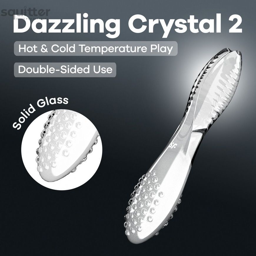 Двосторонній скляний дилдо Satisfyer Dazzling Crystal 2 Transparent SX3550 - онлайн-сексшоп Сквітер