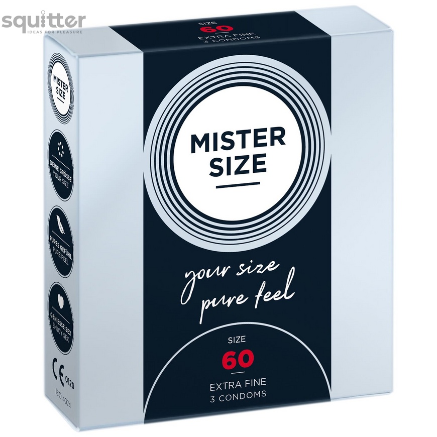 Презервативи Mister Size - pure feel - 60 (3 condoms), товщина 0,05 мм SO8036 фото