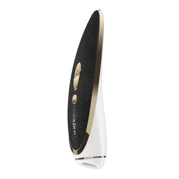 Люксовый вакуумный стимулятор Satisfyer Luxury Haute Couture Black со вставкой из кожи SO2466 - онлайн-сексшоп Сквитер