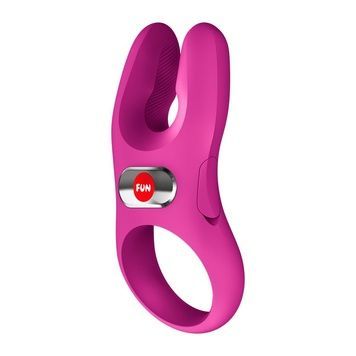 Ерекційне віброкільце з подвійною стимуляцією клітора Fun Factory NŌS PRO Magenta, 2 мотори SX3701 - онлайн-сексшоп Сквітер