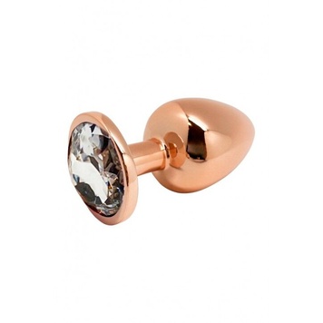 Металева анальна пробка Wooomy Tralalo Rose Gold Metal Plug Size L, діаметр 4 см, довжина 9 см SO7426 фото