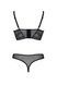 Комплект Passion DROSERA SET black S/M, сітка+мереживо, бюстьє та трусики танга SX0480,4 - інтернет-магазин інтимних товарів Squitter