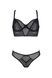 Комплект Passion DROSERA SET black S/M, сітка+мереживо, бюстьє та трусики танга SX0480,3 - інтернет-магазин інтимних товарів Squitter