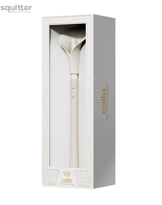 Розкішний вібромасажер Zalo &ndash; Calla Ivory White, двосторонній, 2 мотори SX1281 - онлайн-сексшоп Сквітер
