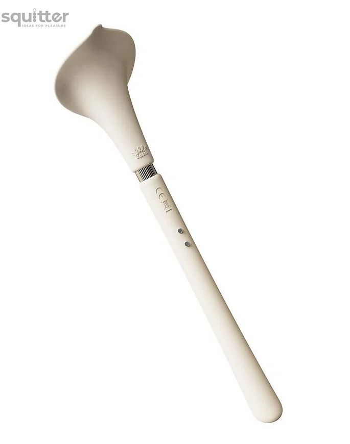 Розкішний вібромасажер Zalo &ndash; Calla Ivory White, двосторонній, 2 мотори SX1281 - онлайн-сексшоп Сквітер