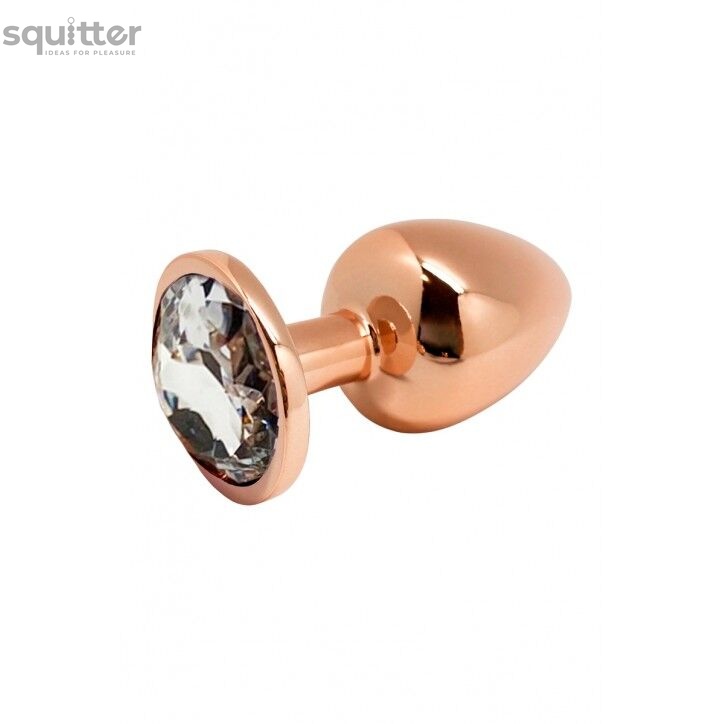 Металева анальна пробка Wooomy Tralalo Rose Gold Metal Plug Size L, діаметр 4 см, довжина 9 см SO7426 фото