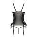Сітчастий корсет з люверсами і знімними пажами Passion MALWIA CORSET 2XL/3XL black екошкіра, стрінги SO5767,6 - інтернет-магазин інтимних товарів Squitter
