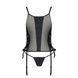Сітчастий корсет з люверсами і знімними пажами Passion MALWIA CORSET 2XL/3XL black екошкіра, стрінги SO5767,5 - інтернет-магазин інтимних товарів Squitter