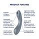 Вакуумный стимулятор с вибрацией Satisfyer Curvy Trinity 1 Bluegrey, игрушка 3в1SO8408,4 - интернет-магазин интимных товаров Squitter