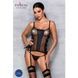 Сітчастий корсет з люверсами і знімними пажами Passion MALWIA CORSET 2XL/3XL black екошкіра, стрінги SO5767,3 - інтернет-магазин інтимних товарів Squitter