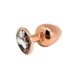 Металлическая анальная пробка Wooomy Tralalo Rose Gold Metal Plug Size L, диаметр 4 см, длина 9 см SO7426 фото 1