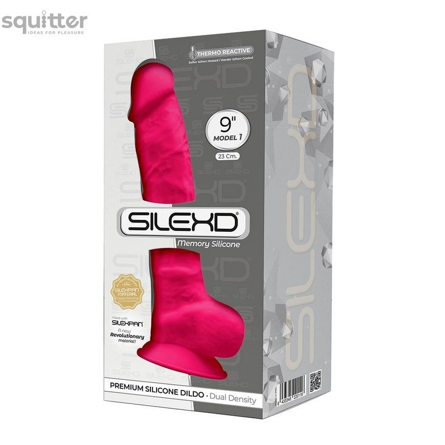 Фалоімітатор SilexD Tomas Pink (MODEL 1 size 9in), двошаровий, силікон + Silexpan, діаметр 4,9см SO5023 - онлайн-сексшоп Сквітер