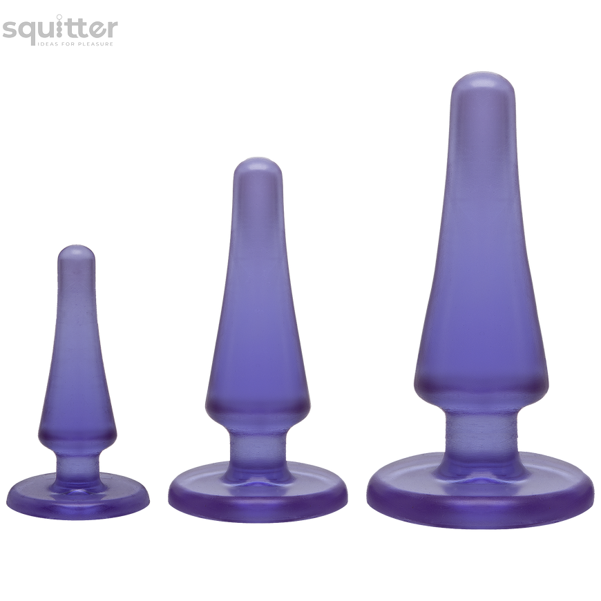 Набор анальных пробок Doc Johnson Crystal Jellies Anal - Purple, макс. диаметр 2см - 3см - 4см SO1977 фото