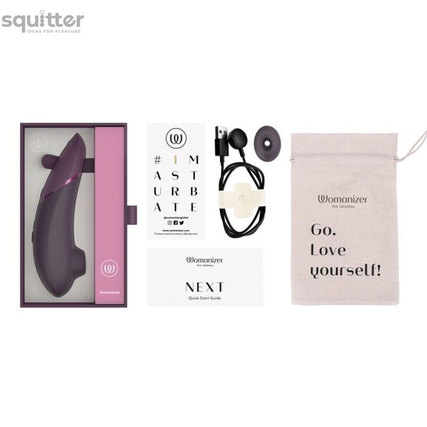 Вакуумний кліторальний стимулятор Womanizer Next Dark Purple, 3D Pleasure Air, 14 рівнів інтенсивності SX2303 - онлайн-сексшоп Сквітер
